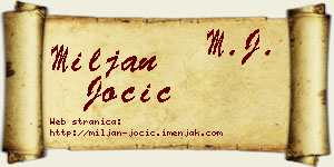 Miljan Jocić vizit kartica
